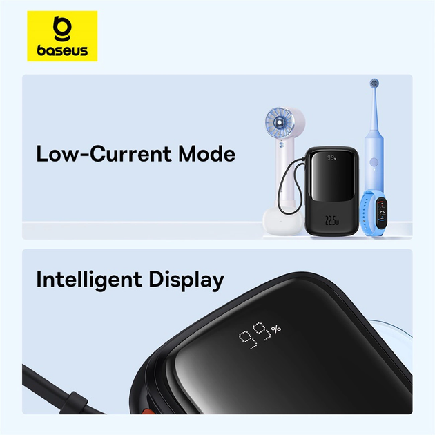 УМБ Baseus Qpow Pro USB-C 10000 мАг 22.5 Вт Overseas Edition Black (P10067101113) - зображення 14