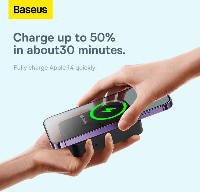Powerbank Baseus Magnetic Mini MagSafe 20000 mAh 20 W Black (PPCX150001) - obraz 10