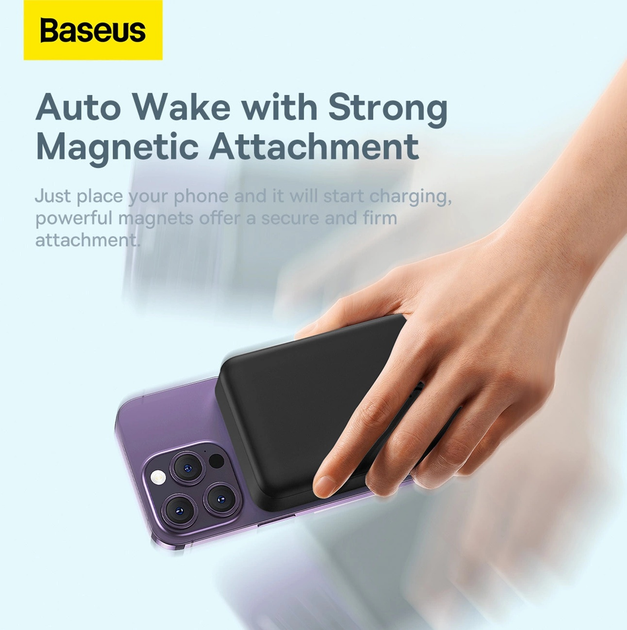 Powerbank Baseus Magnetic Mini MagSafe 20000 mAh 20 W Black (PPCX150001) - obraz 12