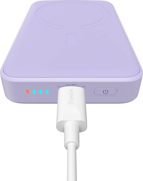 Powerbank Baseus Magnetic Mini MagSafe 10000 mAh 20 W Purple (PPCX110105) - obraz 4