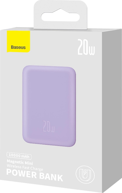 Powerbank Baseus Magnetic Mini MagSafe 10000 mAh 20 W Purple (PPCX110105) - obraz 6