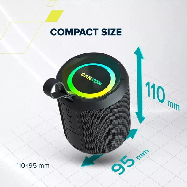 Портативна колонка Canyon OnMove 11 20W RGB Black (CNE-CBTSP11) - зображення 7