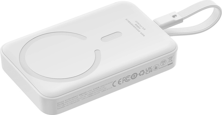 Powerbank Baseus Magnetic Mini MagSafe Lightning 10000 mAh 20 W White ( P1002210B223-00) - obraz 3