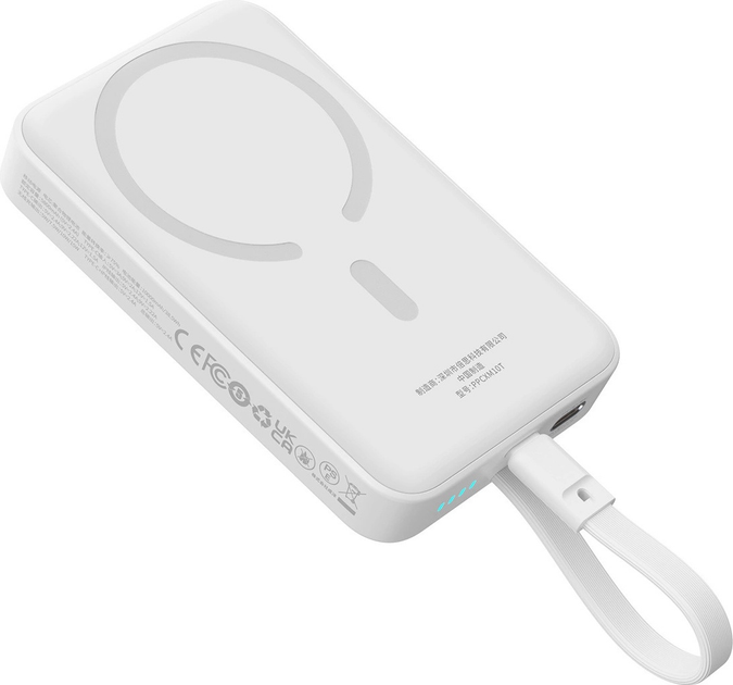 Powerbank Baseus Magnetic Mini MagSafe Lightning 10000 mAh 20 W White ( P1002210B223-00) - obraz 4