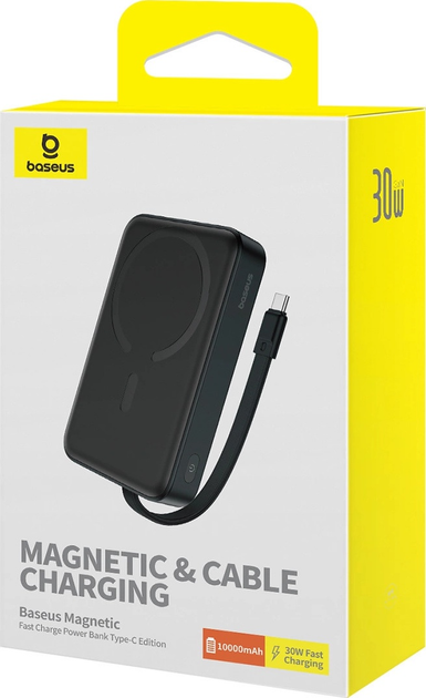 Powerbank Baseus Magnetic Mini MagSafe Lightning 10000 mAh 20 W Black ( P1002210B113-00) - obraz 7