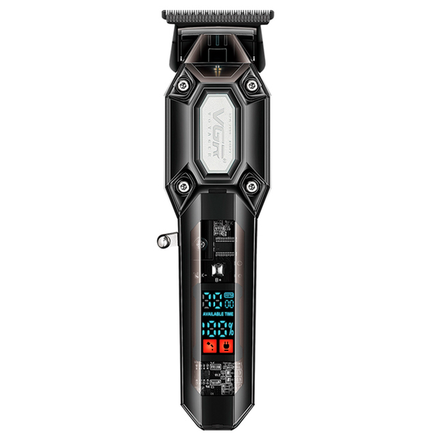 Триммер аккумуляторный VGR V-900 BLACK, 4 насадки, 7000 RPM, 700mAh, LED дисплей - изображение 4