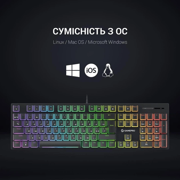 Клавиатура GamePro MK85B Blue Switch RGB USB Black (MK85B) - Фото 12 Клавиатура GamePro MK85B Blue Switch RGB USB Black (MK85B) - изображение 12