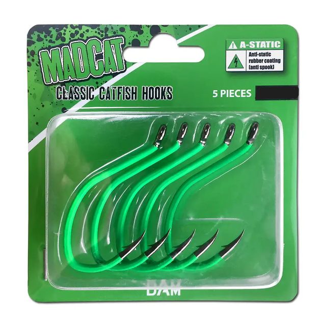 Гачок сомовий DAM MADCAT® A-STATIC CLASSIC Hook №8/0 4шт. (green) 55945 - изображение 2