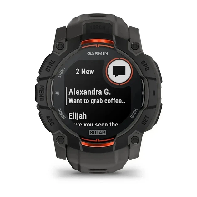 GPS смарт-годинник GARMIN Instinct 3, 50mm, Solar, Black Bezel with Charcoal Band - Фото 2 GPS смарт-годинник GARMIN Instinct 3, 50mm, Solar, Black Bezel with Charcoal Band - зображення 2