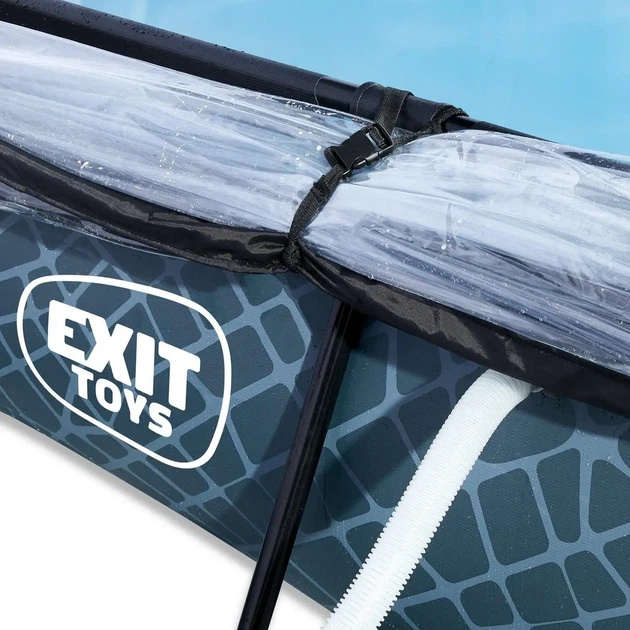 Басейн каркасний прямокутний EXIT з тентом, 300 х 200 х 65 см, "камінь" - изображение 8