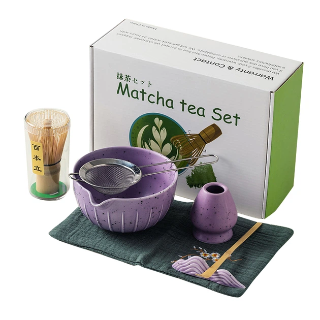 Набор Lesko Matcha 3125 Purple для приготовления чая матча 7 предметов - Фото 2 Набор Lesko Matcha 3125 Purple для приготовления чая матча 7 предметов - изображение 2