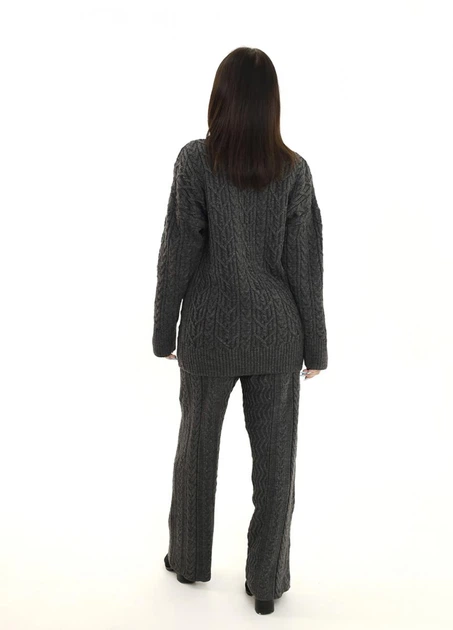 Жіночі в'язані штани вільного крою з високою посадкою ARTKNIT L-XL Сірий (ak33265) - Фото 2 Жіночі в'язані штани вільного крою з високою посадкою ARTKNIT L-XL Сірий (ak33265) - изображение 2
