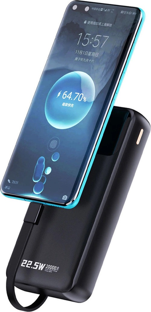 Powerbank Dudao K15 Pro USB-C / Lightning 20000 mAh Black (6976625330423) - obraz 4