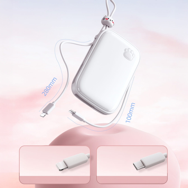 Powerbank JOYROOM JR-L008 Plus Cutie Series 20000 mAh USB-C/Lightning 22.5 W White (6956116757021) - obraz 4