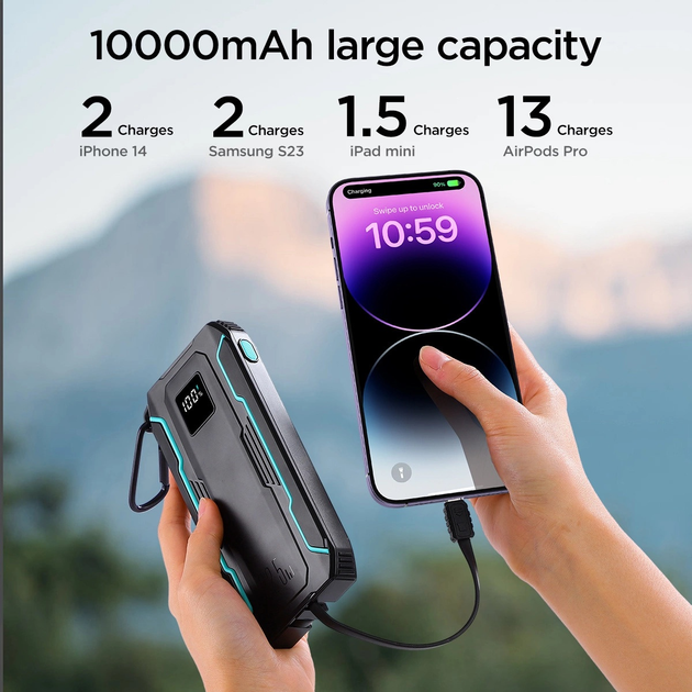 Powerbank JOYROOM JR-L017 10000 mAh USB-C/Lightning 22.5 W Black (6956116797164) - obraz 13
