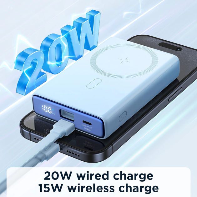 Powerbank Joyroom JR-PBM01 MagSafe 20 W 10000 mAh Blue (6941237112569) - obraz 12