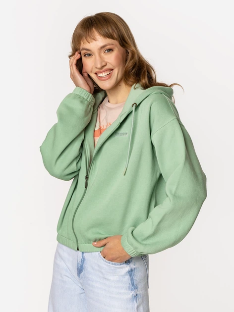 Толстовка на блискавці з капюшоном жіноча Lee Cooper Tanya-5606 XL Зелена (5905991732198) - зображення 3