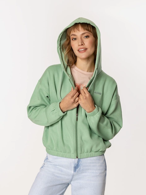 Толстовка на блискавці з капюшоном жіноча Lee Cooper Tanya-5606 XL Зелена (5905991732198) - зображення 4