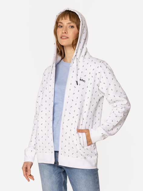 Bluza damska rozpinana streetwear z kapturem Lee Cooper Tilda-5600 S Biała (5905991732242) - obraz 4