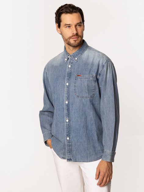 Сорочка джинсова чоловіча Lee Cooper Jerez-5022 L Блакитна (5905991737421) - зображення 3