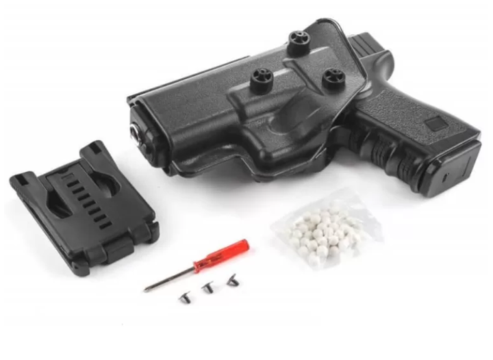 Пистолет металлический с кобурой стреляет пульками 6мм Глок 17 Glock 17 Galaxy - изображение 6