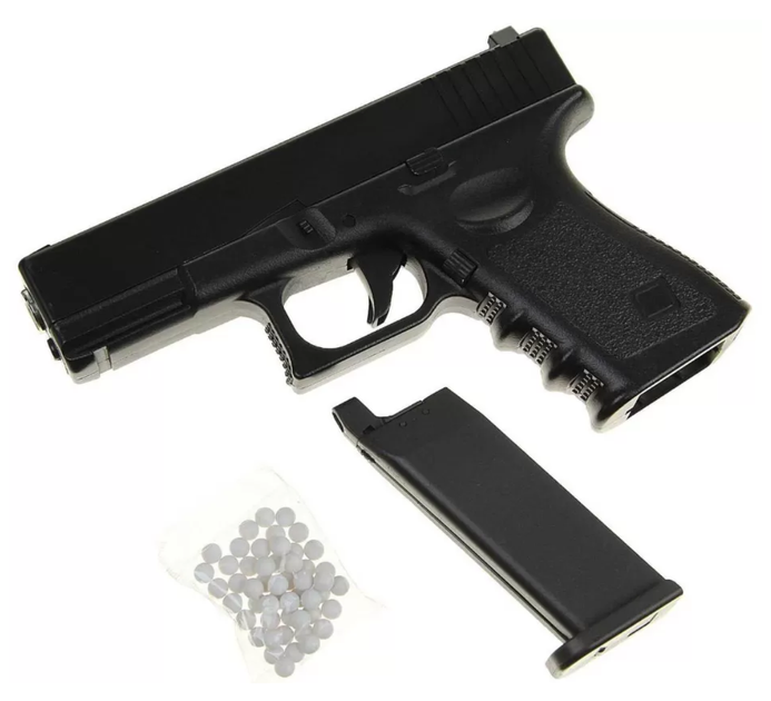 Пистолет металлический с кобурой стреляет пульками 6мм Глок 17 Glock 17 Galaxy - изображение 7