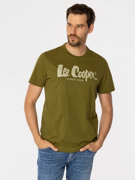 Футболка бавовняна довга чоловіча Lee Cooper Hero7 Fade-1010 M Темно-зелена (5905991709916) - зображення 3