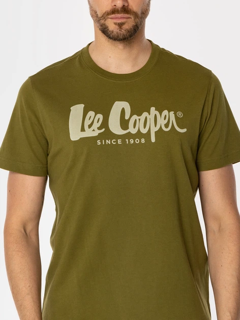 Футболка бавовняна довга чоловіча Lee Cooper Hero7 Fade-1010 M Темно-зелена (5905991709916) - зображення 4