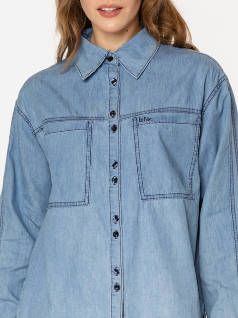 Сорочка джинсова жіноча Lee Cooper Parla-5015 XL Блакитна (5905991737551) - зображення 4