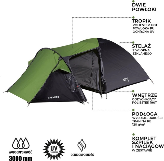 Намет Nils Camp Trekker кемпінговий NC6012 (5907695504767) - зображення 5
