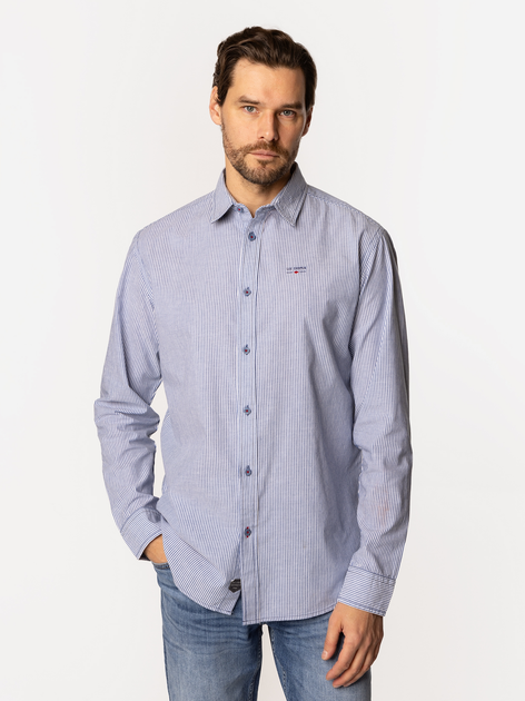 Сорочка бавовняна чоловіча Lee Cooper Rey-Pl46 2XL Блакитна (5905991733201) - зображення 3