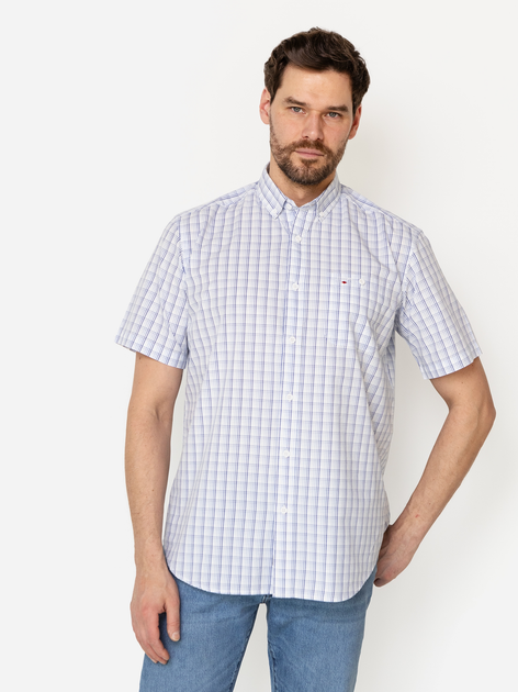 Koszula męska bawełniana w kratę z krótkim rękawem Lee Cooper New Tenby2-KL32 2XL Błękitna (5905991733621) - obraz 3
