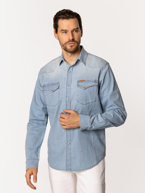 Koszula męska jeansowa Lee Cooper Torres-3161 M Błękitna (5905991738893) - obraz 3