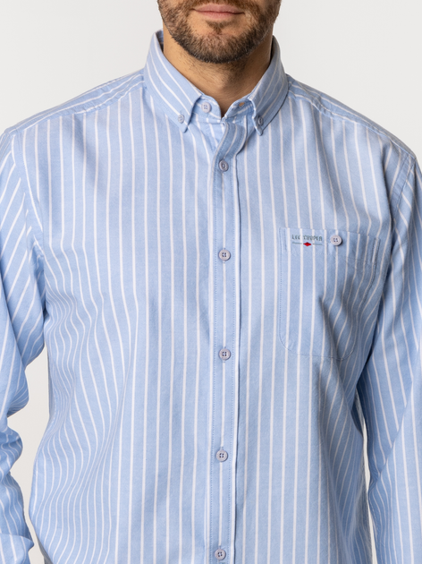 Сорочка бавовняна чоловіча Lee Cooper New Tenby-KL39 L Блакитна (5905991733225) - зображення 4