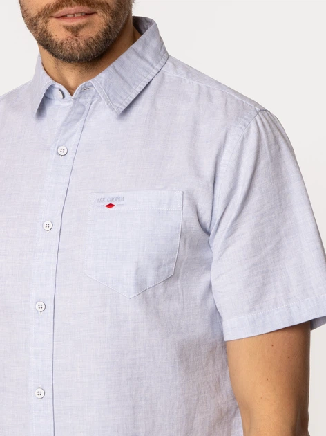 Сорочка бавовняна літня чоловіча Lee Cooper Walter2-1106 2XL Блакитна (5905991734147) - зображення 4
