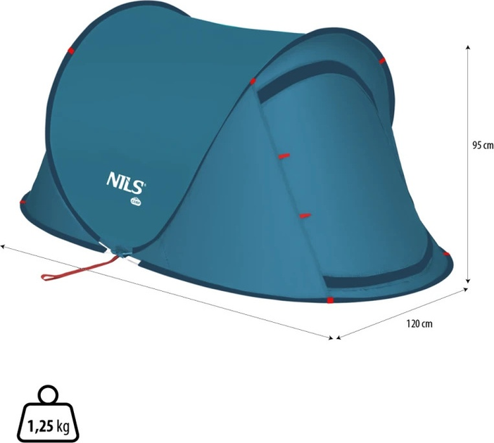Namiot Nils Camp kempingowy samorozkładający NC3743 Blue (5907695555288) - obraz 4