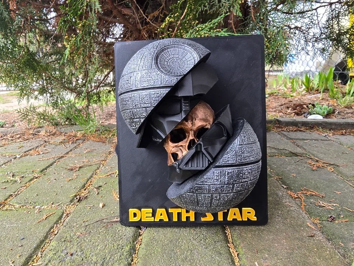 Арт-панно "Death Star" — настінна інсталяція із зображенням розколотої Зірки Смерті та черепа Дарта Вейдера. Aivory - зображення 3