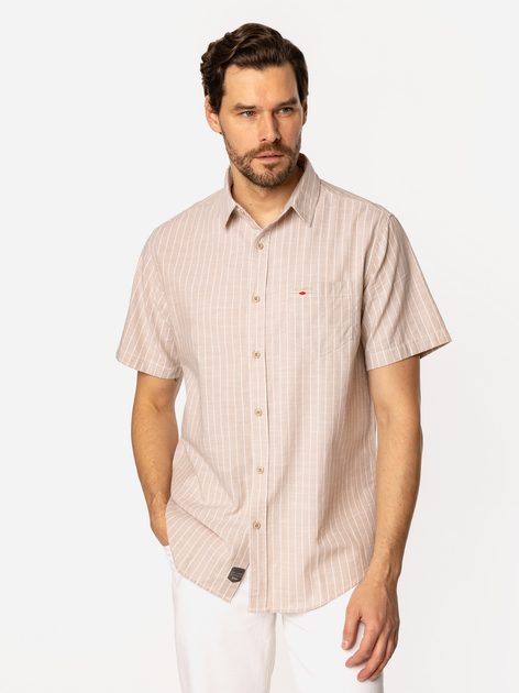 Сорочка бавовняна літня чоловіча Lee Cooper Will2-1135 XL Бежева (5905991733959) - зображення 3