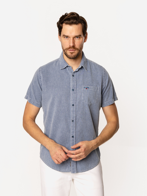 Сорочка бавовняна літня чоловіча Lee Cooper Will2-1141 2XL Блакитна (5905991734352) - зображення 3