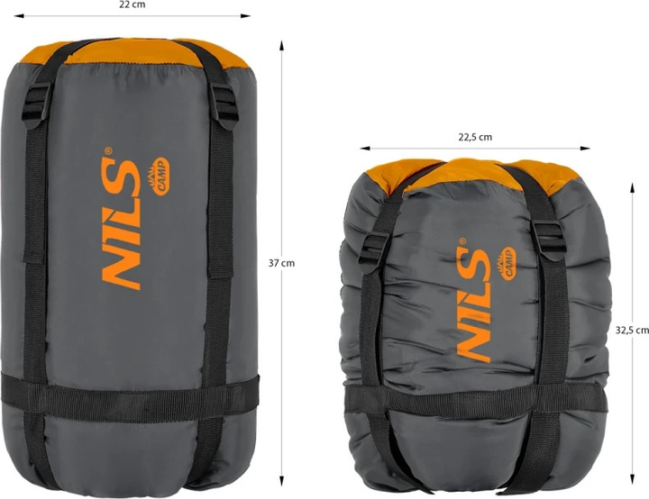Спальний мішок Nils Camp NC2008 Розмір L Anthracite-Orange (5907695544749) - зображення 11