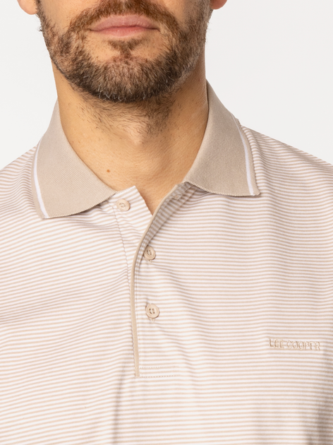 Koszulka polo męska Lee Cooper Axel-4142 XL Beżowa (5905991729914) - obraz 4