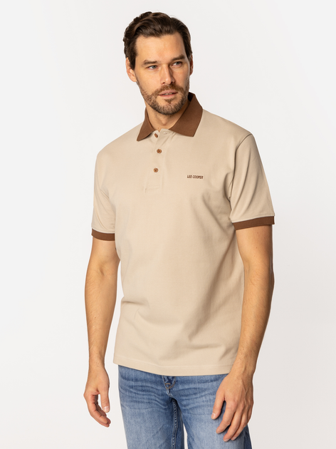 Koszulka polo męska Lee Cooper Tayler-5060 2XL Beżowa (5905991730767) - obraz 3