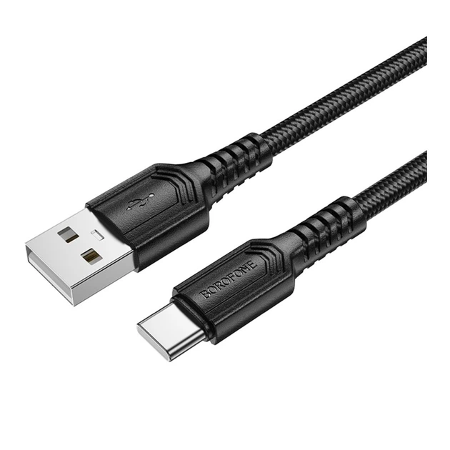 Кабель синхронізації Borofone BX116 Fast charging 3A USB to Type C 1 м Black (37163_3610593) - зображення 3