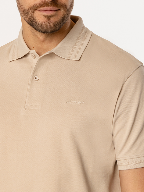Поло довге чоловіче Lee Cooper Tyron-5020 XL Бежеве (5905991730668) - зображення 3