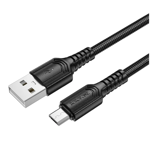 Кабель синхронізації Borofone BX116 Fast charging 2.4A USB to Micro 1 м Black (37162_3610590) - Фото 3 Кабель синхронізації Borofone BX116 Fast charging 2.4A USB to Micro 1 м Black (37162_3610590) - зображення 3