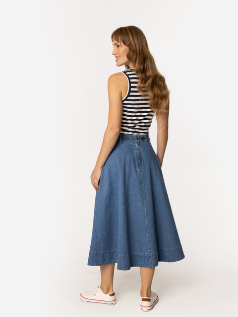 Spódnica damska midi jeansowa Lee Cooper Nema-3084 S Niebieska (5905991737605) - obraz 4