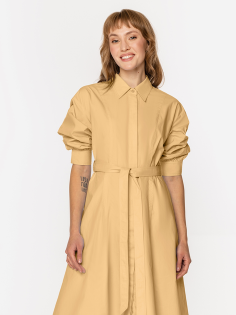 Плаття-сорочка міді літнє жіноче Lee Cooper Melia-8281 XL Гірчичне (5905991737285) - зображення 3