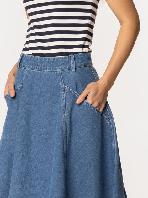 Spódnica damska midi jeansowa Lee Cooper Nema-3084 L Niebieska (5905991737612) - obraz 5