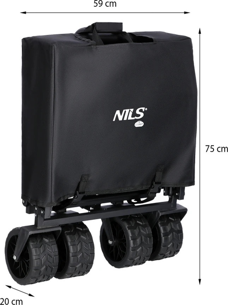 Wózek turystyczny Nils Camp 160L NC1608 Black (5907695557527) - obraz 4