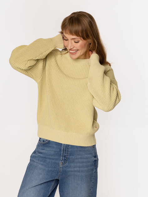 Sweter damski baweniany Lee Cooper Yana Organic L Żółty (5905991723004) - obraz 3